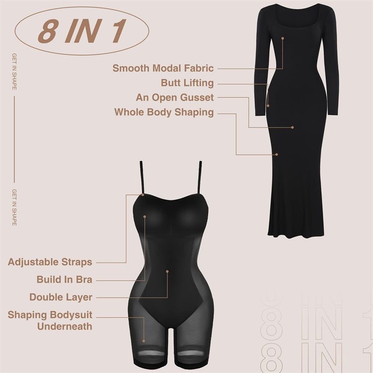 Builtin Shapewear Dress Sassy Shapewear
